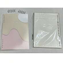 A5 Loose-Leaf Notebook With Thick Coil - 60 Sheets (120 Pages) Detachable, Smooth Writing Paper Binder - Velvet Textured Cover - Multicolor - View 6