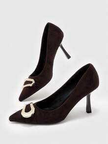 CUCCOO BIZCHIC Women's Casual Simple And Comfortable Commuting Versatile Dating Wear High Heels - Brown - View 9