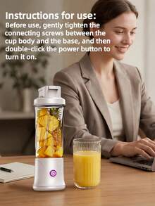Portable Rechargeable Electric Juicer Blender Cup, 450ml Mini Fresh Fruit Smoothie Maker, Waterproof Juice Blender For Home Kitchen & Outdoor Travel 1500mAh - multicolor - View 2