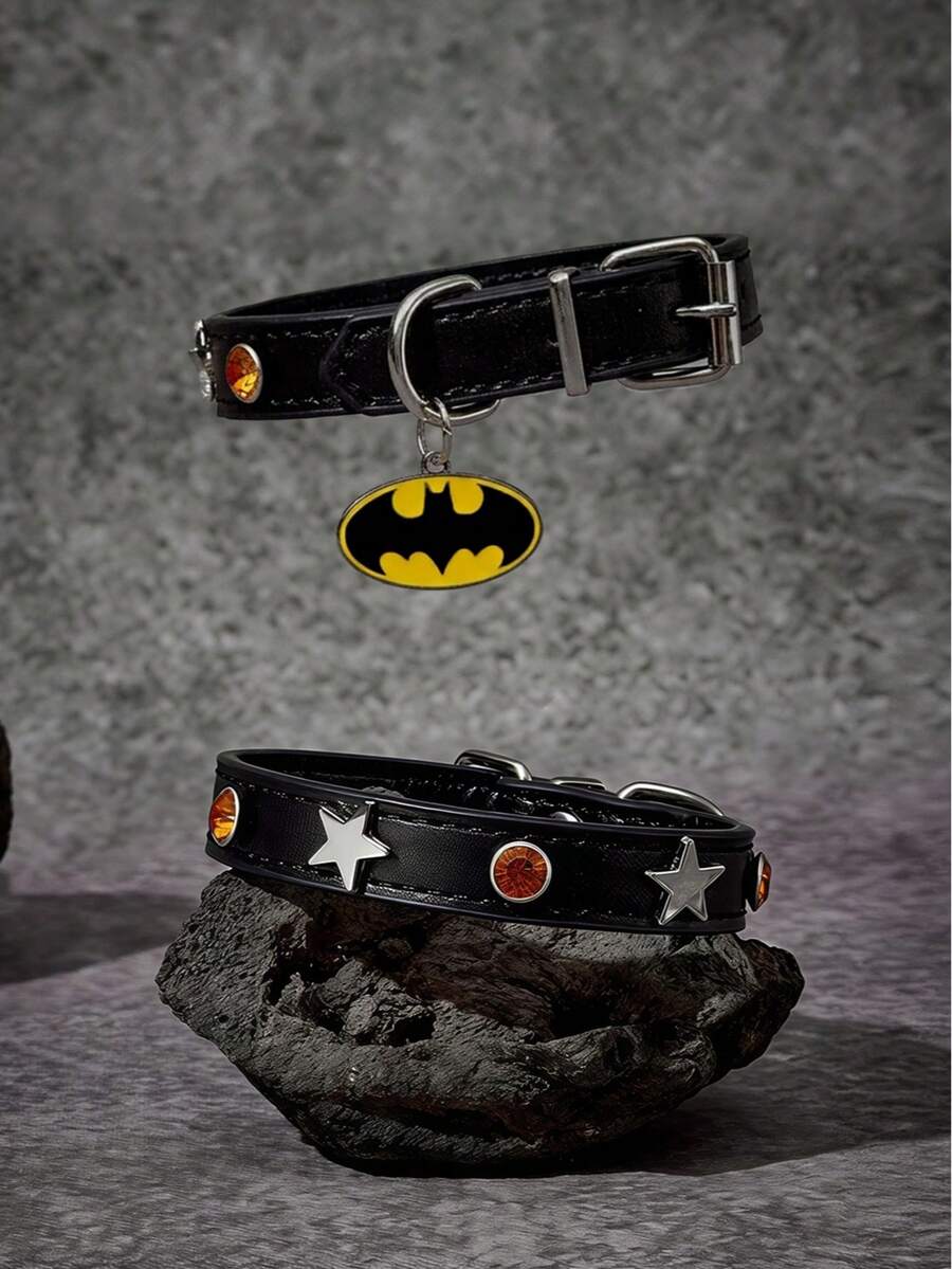 Batman X PETSIN 基礎款寵物狗項圈,寵物愛好者的理想選擇 - 彩色 - 查看 1