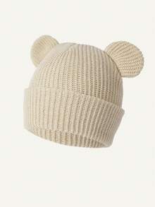 Cozy Pixies 1-Piece Boy And Girl Children Baby Knitted Solid Color Versatile Cartoon Bear Children Autumn And Winter Warm Knitted Wool Pullover Hat - Multicolor - View 9