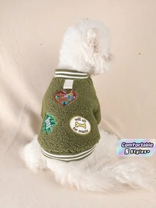 1Pc Pet Sweatshirt, Fashion Warm Pullover For Small Dogs Puppy Cats, Autumn Winter Casual Pet Clothes - Brown - View 1