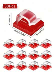 100/60/40/30/20/10/5pcs Outdoor Adhesive Cable Clips, Christmas Light Clips, Decorative Clips, Self-Adhesive Hooks, Wire Management Clips, Fairy Light Accessories - White - View 13