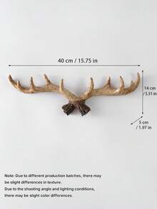 Vintage Resin Deer Antler Wall Hook, Rustic Wall‑Mount Coat Hanger, Decorative Wall Rack For Keys Hat Bag Towel Entryway Decoration - View 12