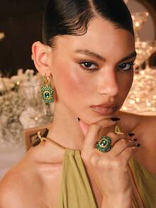Glisma European And American Gorgeous Exquisite Luxury Medieval Jewelry - Green - View 5