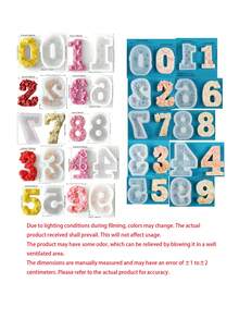 1 Piece Silicone Number Cake Mold, For Birthday Wedding Party Decoration, Suitable For Candles, Epoxy Resin, Soap, Plaster Diy Crafts, Anniversary, Mother'S Day, Birthday Party - A - View 18