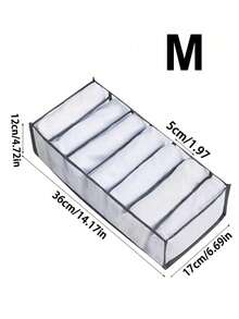 1pc Mesh Divider Underwear Storage Box, Foldable Portable Organizer Basket For Home Use - Grey - View 7