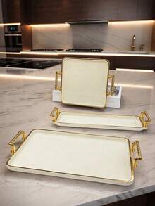 1pc Cosmetic Display Tray, Casual Home Daily Use Decor, Makeup Bag, Travel Essential - White - View 5