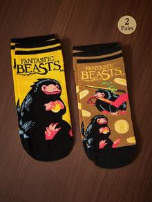 Fantastic Beasts X SHEIN Fantastic Animal Women's Socks 2 Pack - color mixing - View 1