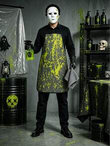 1 قطعة مجموعة زي عامل النظافة للهالوين، ملابس لعب الأدوار، إكسسوارات حفلة بيت مسكون للتنكر في العطلات، لوازم كشك التصوير - افتراضي - مشاهدة 1