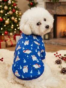 PETSIN 1 Piece Of Red Scarf, Teddy Bear, Ice Skating, Cedar Tree Pattern, Printed Pet, Soft And Comfortable Pet Clothing - Multicolor - View 3