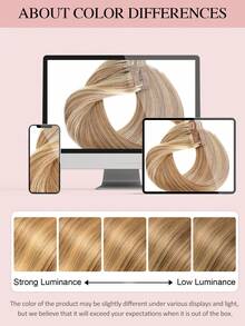7PCS With 20 Clips Straight Clip In Hair Extensions 100% Real Human Hair Color F4/27# Medium Brown Highlights Honey Blonde 14-22 Inch 115G Double Weft Invisible Clip Hair Extensions Remy Natural Human Hair For Women Girls Daily Use - SP4/27 - View 11