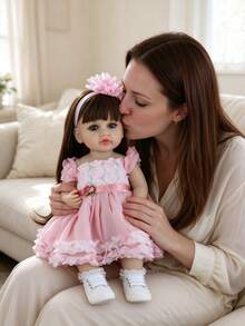 POKOJA LAND 1PC 55cm Sweet Reborn Baby Doll Princess, Vinyl Pretend Play Toy, Gift For Kids & Valentine's Day - Multicolor - View 2