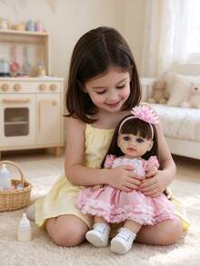 POKOJA LAND 1PC 55cm Sweet Reborn Baby Doll Princess, Vinyl Pretend Play Toy, Gift For Kids & Valentine's Day - Multicolor - View 4