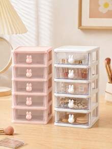 Multi-Layer Drawer Storage Box, Jewelry Storage Box, Desktop Drawer Storage Box, Stackable, Dustproof And Anti-Oxidation Multifunctional Jewelry Box, Detachable, Large Capacity, Cosmetic Storage Box, Desk Organizer, Drawer Cosmetic Storage Box - Multicolor - View 4
