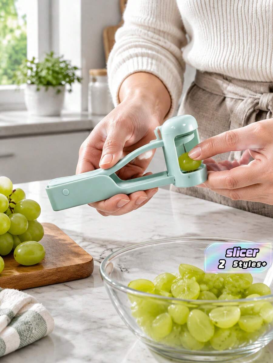 One Piece Of Lightweight Grape Cutting Scissors, Anti-Slip Fruit Separator With Soft Handle, Kitchen Tool For Grapes, Cherries, Tomatoes, And Strawberries, For Fruit Salad And Desserts, Daily Fruit Arrangement, Easy To Clean, Small Size - Multicolor - View 1