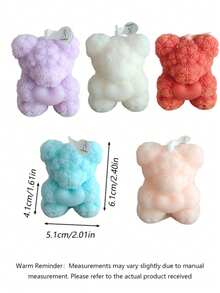Scented Candle Gift Set In A Teddy Bear Shape, Heart Design, Suitable For Acknowledgment, Birthdays, Home Decor, Parties, Dining Table, Holiday Gifts, Gift Boxes, Celebratory Occasions, Ambiance Lighting, Graduation Gifts, And Other Events - Multicolor - View 2