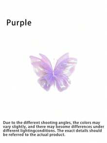 3PCS Large Hanging Pearl White Christmas Butterfly Ornaments, Tulle Simulation Butterflies For Tree, Party, Wedding, Window Display And Photo Decor - multicolor - View 8
