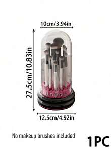 Joivida 1 PC Wadah Penyimpanan Kuas Makeup Plastik dengan Penutup Kubah Transparan Anti Debu, Pengeringan & Pengorganisasian Multi-Sekat, Aksesori Meja Rias Bergaya untuk Meja Rias Kamar Tidur dan Penyimpanan Kosmetik di Meja Countertop - MultiWarna - View 14