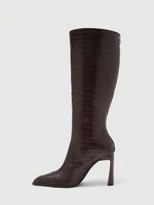 CUCCOO BIZCHIC Classic Western-Style Women's High-Heeled Platform Boots, Suitable For Daily And Festive Occasions In Autumn And Winter - Chocolate Brown - View 8