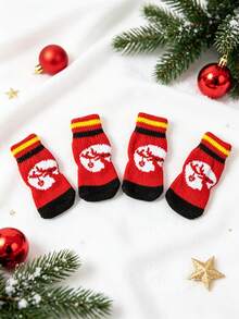 PETSIN Pet Dog Socks, Non Slip Christmas Puppy Socks, Anti-Scratch Paw Protector For Small Dogs Cats, Winter Warm Pet Footwear For Christmas Party Holiday, Santa Snowflake Tree Pattern Pet Booties For Indoor Wear - Christmas stockings 2 - View 14