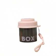 1pc Portable Sealed Pill Box, Travel Essential, Mini Multi-Functional Pill Storage Box, Moisture-Proof, Unisex, White And Pink (Lid, Lanyard Style And Color Random) - Multicolor - View 7
