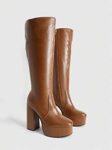 CUCCOO LuxiPop Classic Western Style Women's Boots, Suitable For Daily And Festive Occasions In Autumn And Winter - Brown - View 3