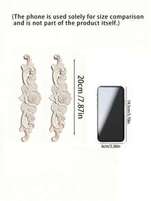 6/8Pcs Rose Carved Wood Appliques Floral Furniture Onlays Vintage Corner Decor For Cabinet Mirror Frame - Khaki - View 3
