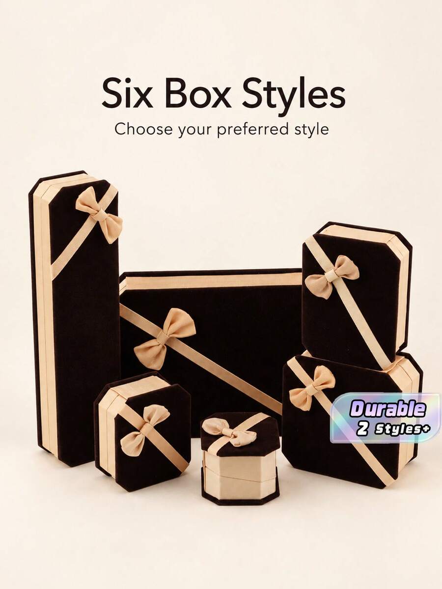 Elegant Bow-Shaped Jewelry Gift Box, Suitable For Displaying Jewelry, Earrings, Necklaces, And Rings (Some Styles May Be Randomly Shipped). Valentine's Day Gift - Bow Jewelry Box - View 1