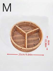 仿藤編分隔收納籃 花瓣造型多格分格儲物籃 咖啡桌裝飾分格托盤 家居收納 - A1 - 查看 10