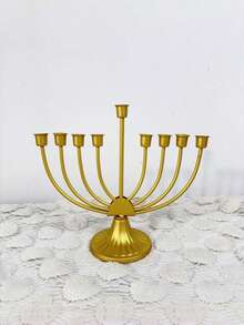 European Vintage Candlestick Holiday Decoration Multi-Head Candle Holder Gold Iron Art 9-Head Candelabra - gold - View 7