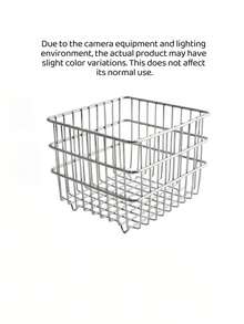Square Stainless Steel Metal Storage Basket Organizer For Desktop Cosmetic Home - Multicolor - View 5