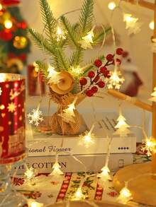 Teckwe Christmas Tree Decor Christmas Tree Reindeer Snowflake LED Light String,Indoor Room Wall Decor, Holiday Party Decor Light, Christmas Tree Decor Reindeer Snowflake Light String, Suitable For Winter Christmas Parties Decor String Lights - Clear - View 9