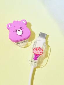 SHEIN X Care Bears 2入組可愛數據線夾裝飾 - 紫色 - 查看 2