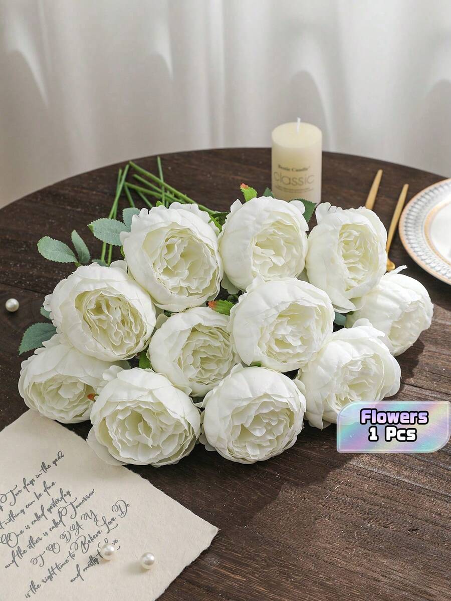 1/5/10/20 Pcs Artificial Peony Flowers, Suitable For Home Decor, Bedroom Decor, Wedding Decoration, Ideal Gift For Girlfriend, Bestie On Holidays And Parties