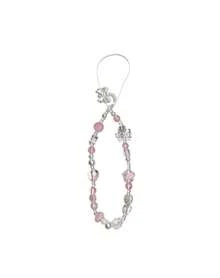 1pc Milk Tea Crystal Flower Phone Lanyard, Embossed Heart Mini Mushroom Wrist Strap - Multicolor - View 16