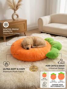 PETSIN 1PC Thickened Winter Warm Pet Mat - Premium Soft Plush Fleece Carrot Design, Heat Retaining Cozy Pet Cushion, Multi-Purpose Sofa Floor Bed Protector, Machine Washable Easy To Clean, Anti-Slip Base, Essential Cold Weather Pet Supply - Multicolor - View 3