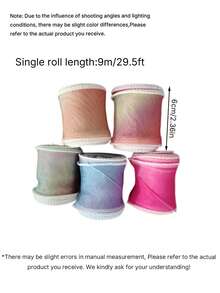 1. Ruffled Wave Organza Ribbon, Lightweight Sheer Wavy Ribbon Roll, Elegant Decorative Ribbon For Present Wrapping, Bouquet Arrangement, Birthday & Wedding Party Decoration - multicolor - View 4