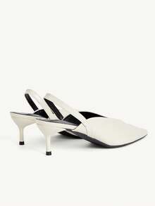 CUCCOO CHICEST Spring And Summer V-Mouth Pointed Back Empty Stiletto French Strap High Heels Commuter Shoes - Off-white - View 5