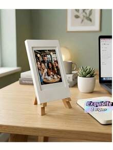 1-3pcs White Mini Instant Photo Frames, Easel-Style Photo Display Stand, Reusable Desktop Photo Decor, Suitable For Various Occasions, Ideal Gift For Friends And Family, Perfect For Birthday, Anniversary And Holidayv - A - View 1