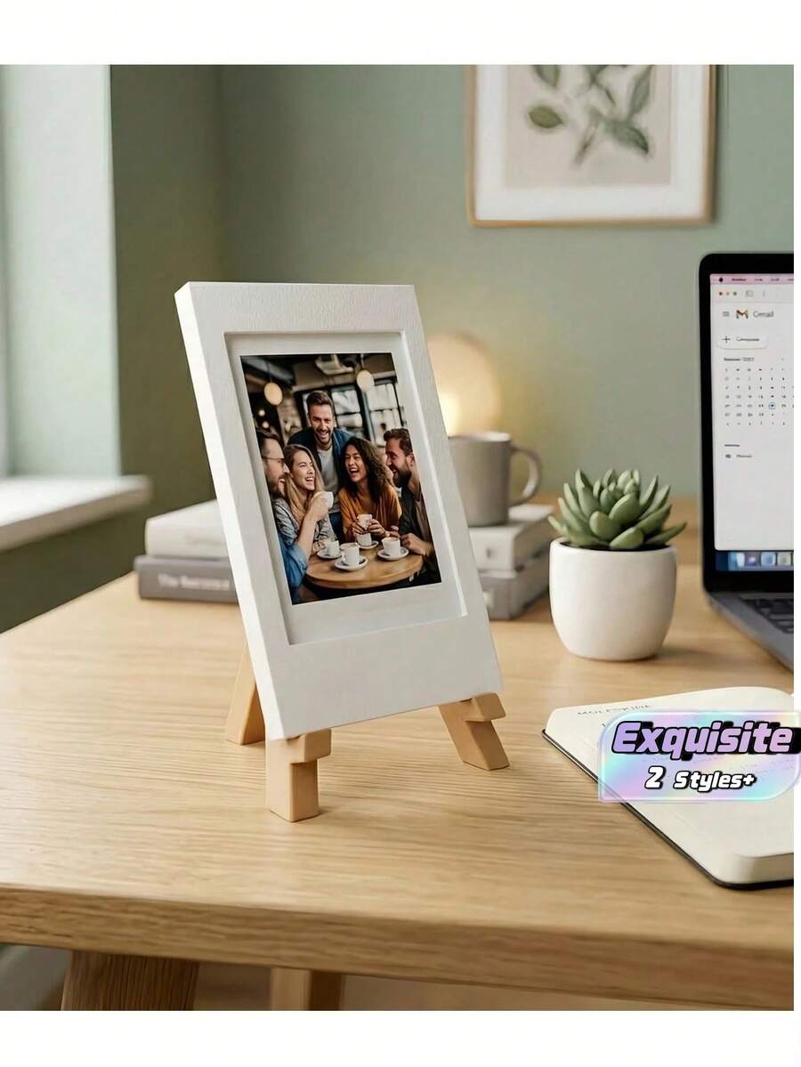 1-3pcs White Mini Instant Photo Frames, Easel-Style Photo Display Stand, Reusable Desktop Photo Decor, Suitable For Various Occasions, Ideal Gift For Friends And Family, Perfect For Birthday, Anniversary And Holidayv - A - View 1