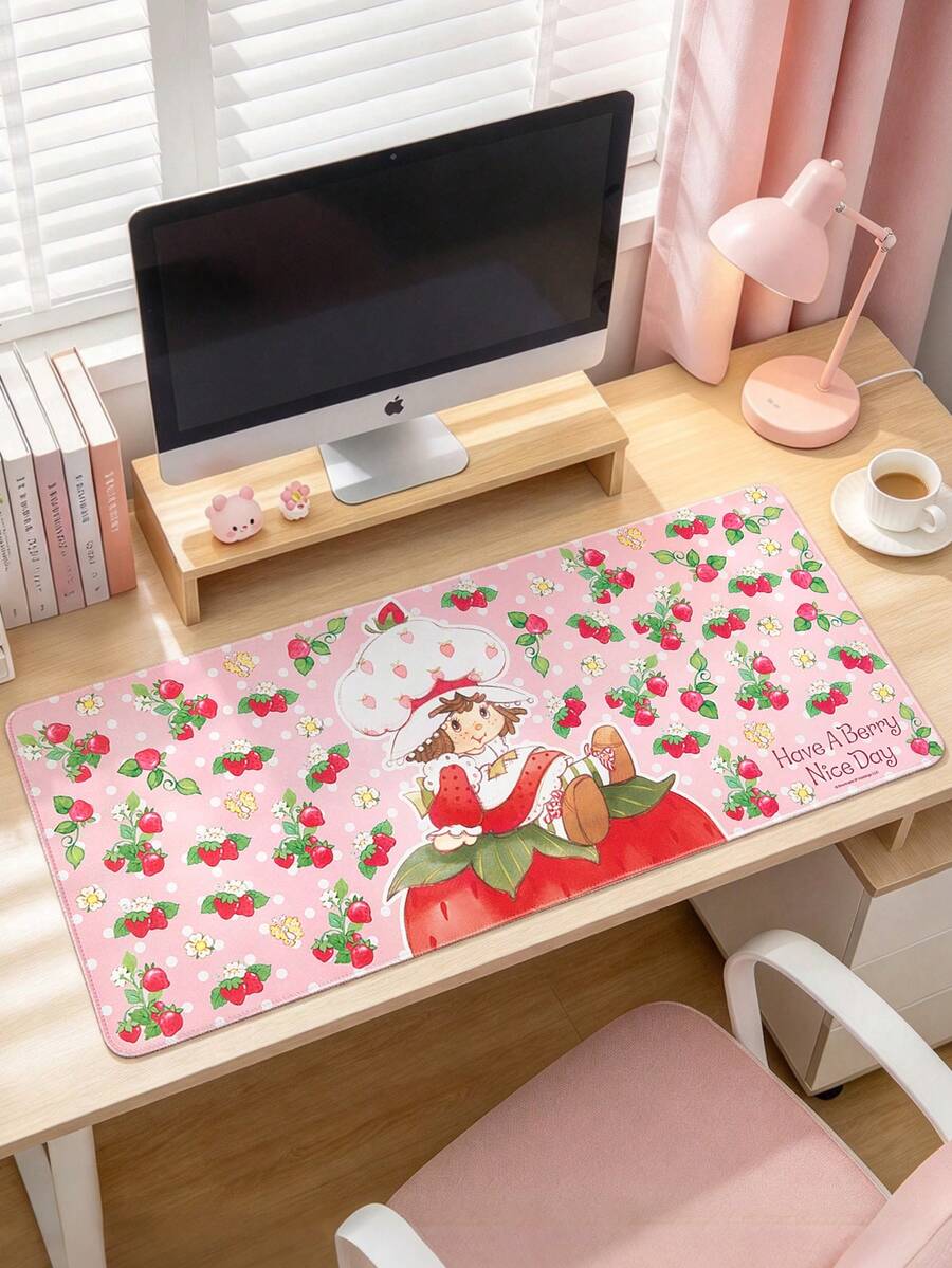 Strawberry Shortcake X SHEIN Long Mouse Pad, Classic Non-Slip Office E-Sports Pad - Rectangle - View 1