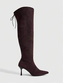 Daringsoles Women's Autumn/Winter Slimming High-Heel Tall Boots - Chocolate Brown - View 7