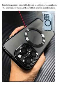 透明手機殼 1 件裝，簡約設計無線充電手機保護套，透明電鍍塗層，適用於 Character 18 Pro Max 17 Air 16 15 14 13 12 11 Pro Max Plus X Xs Xr 7 8，TPU 防護殼附電鍍鏡頭膜 - 黑色 - 查看 11