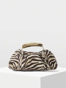 MOTF PREMIUM WOMEN'S FASHION HANDBAG, SOFT RETRO ZEBRA PATTERN MATERIAL, EXQUISITE HARDWARE HANDLE, FOR DAILY, COMMUTING, SHOPPING, TRAVEL, FESTIVALS - zebra pattern - View 4