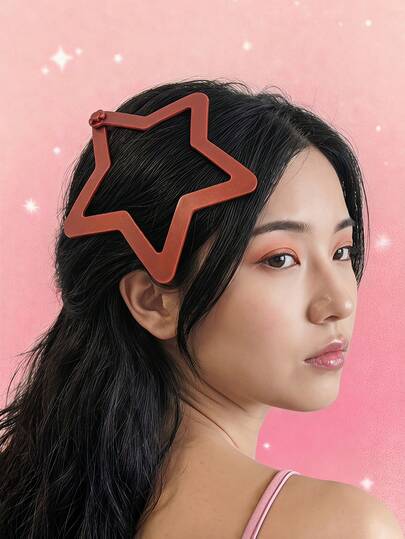 Joivida 1 Buah Jepit Rambut Bintang Raksasa, Jepit Rambut Bintang Lima Titik Berongga Ukuran Besar, Jepit Rambut Resin Ringan untuk Gaya Rambut Setengah Terikat, Properti Foto, Pesta & Hadiah