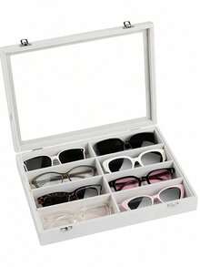 8 Grid Velvet Sunglass Storage Case Eyeglass Display Box Universal Fit For All Glasses Home Organizer - Multicolor - View 17