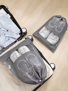 1/5Pcs Shoe Storage Bag, Dustproof Drawstring Shoes Pouch, Non-Woven Travel Shoes Organize For Outdoor Home Use, Moisture-Proof Transparent Cover Sets For Travel And Storage Uses Sets For Home Uses Sets - Multicolor - View 6