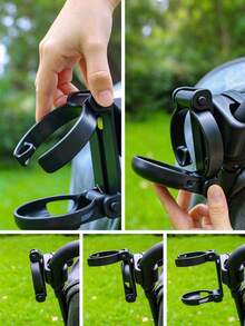 SHEIN A Baby Stroller, Cup Holder, Three-In-One Foldable Stroller, Universal Bottle, Cup Holder, Kettle Holder, Mobile Phone Holder, Baby Walking Artifact. - Black - View 8