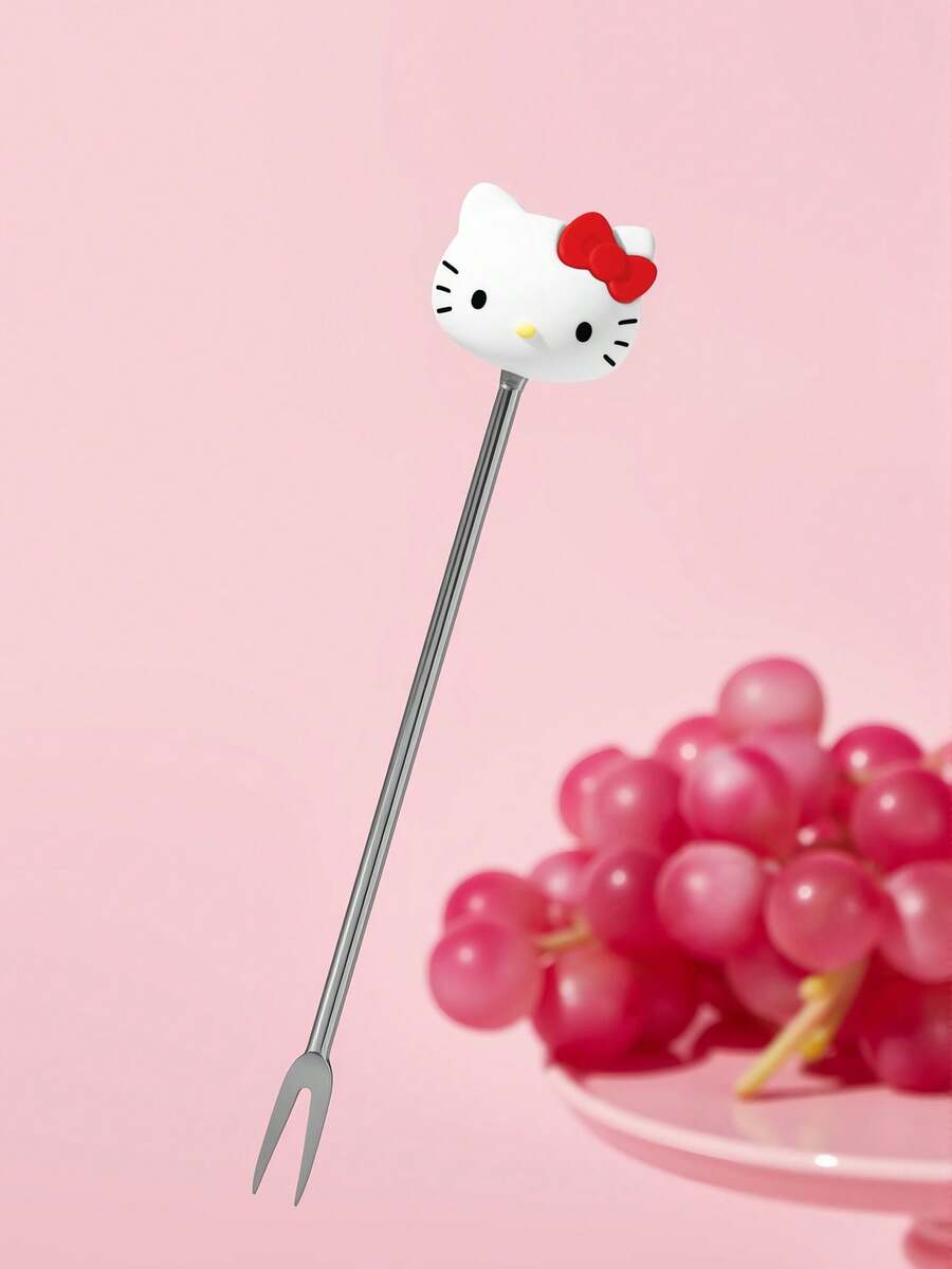 HELLO KITTY AND FRIENDS | SHEIN 可愛水果叉 - 白色 - 查看 1